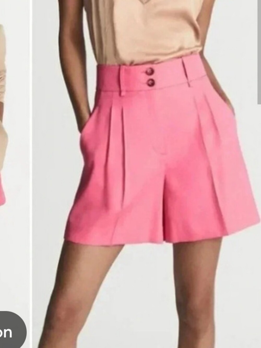 Reiss High Waist Pink Tailored Shorts